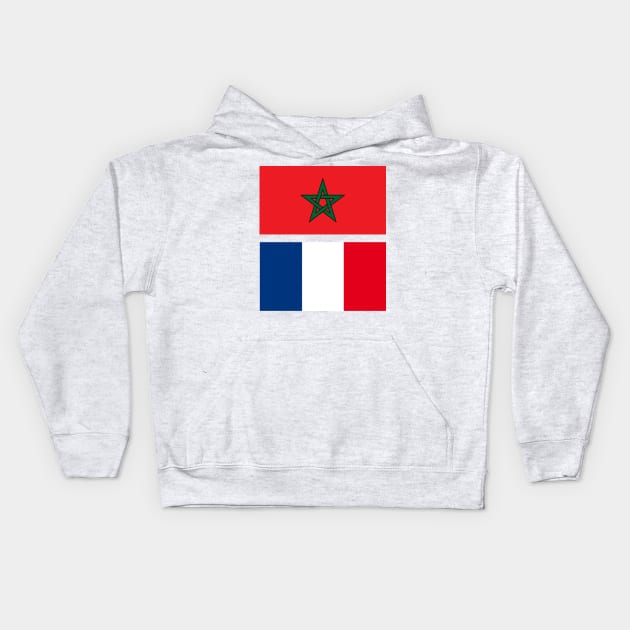 Kingdom of Morocco and France Flag Kids Hoodie by Islanr